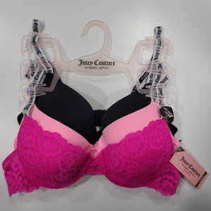 Juicy Couture Push-Up Bra 3 Pack Bundle